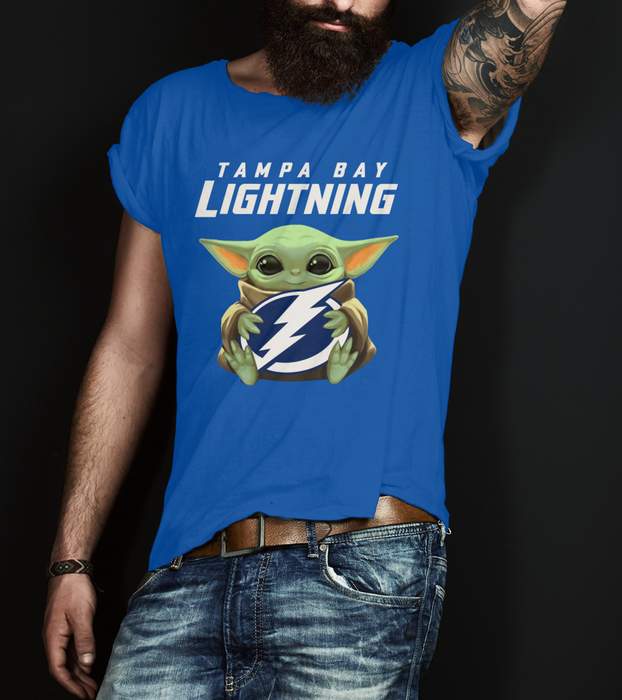 Tampa Bay Lightning Baby Yoda Holding T-Shirt