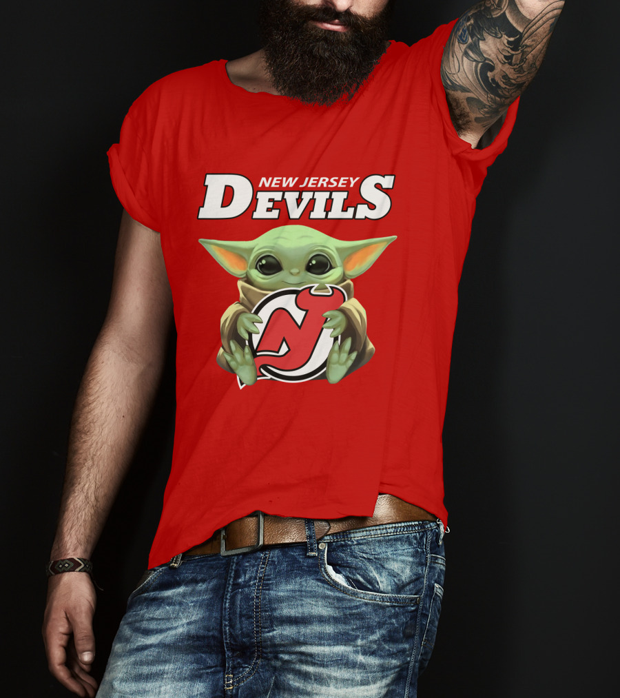 New Jersey Devils Baby Yoda Hockey Fan T-Shirt