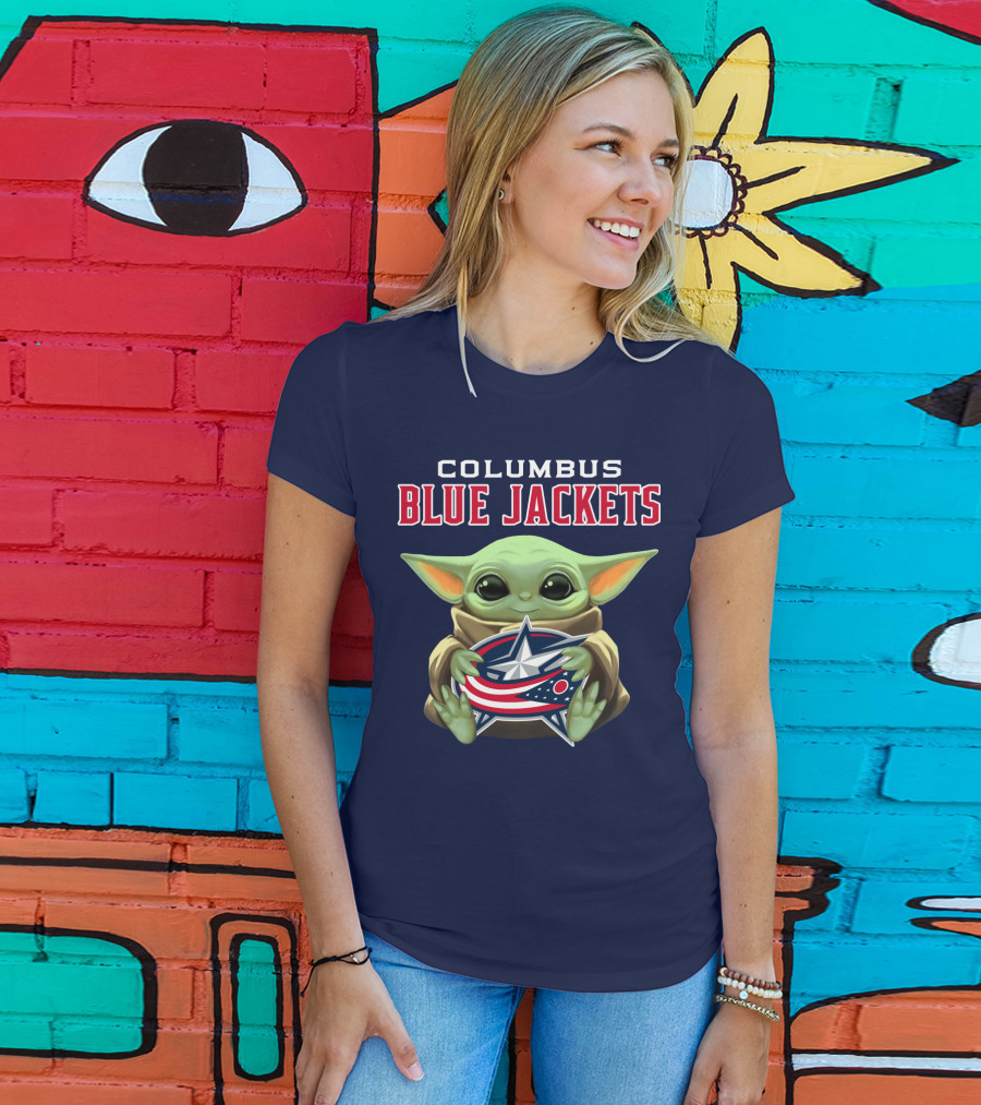 Columbus Blue Jackets Baby Yoda T-Shirt