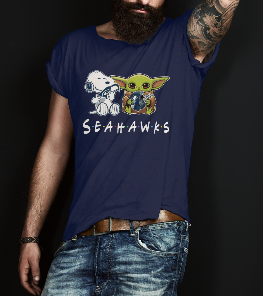 Snoopy Baby Yoda Seahawks T-Shirt
