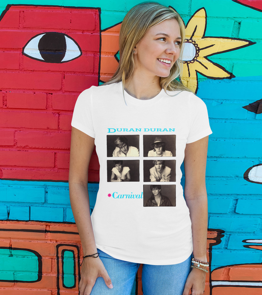 Duran Duran Carnival Album Cover Vintage Black And White Photos T-Shirt