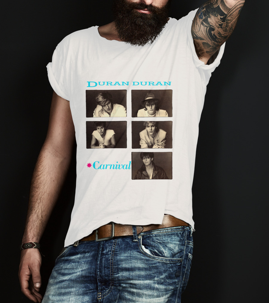 Duran Duran Carnival Album Cover Vintage Black And White Photos T-Shirt