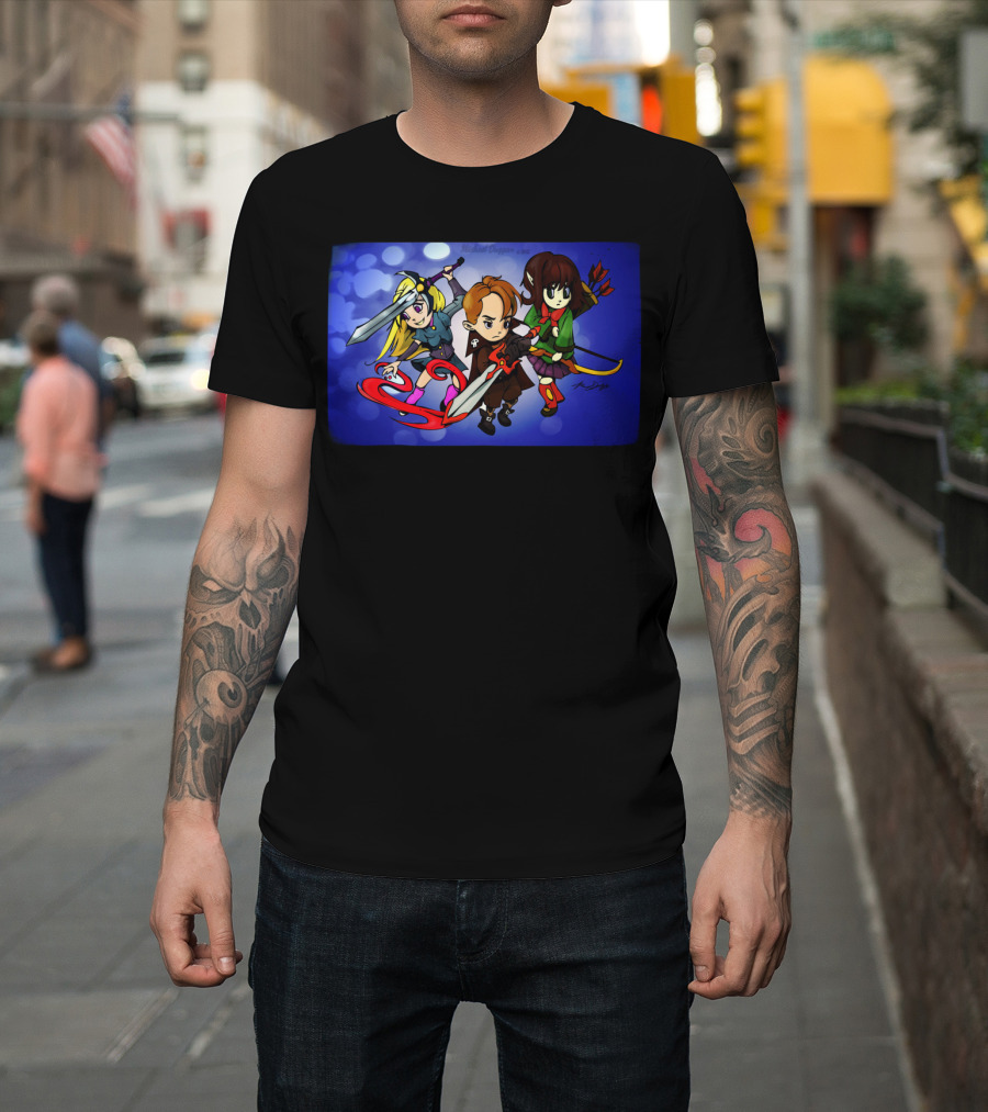 Mike Duggan RPG Party Characters with Swords T-Shirt