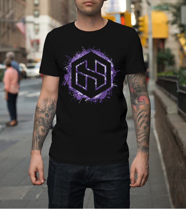 Shirt: HAVOK Purple Hexagon Splatter T-Shirt HAVOK Purple Hexagon Splatter T-Shirt