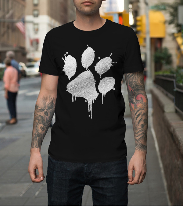 Shirt: 2 Year Kittenz Army Paw Print Silver T-Shirt 2 Year Kittenz Army Paw Print Silver T-Shirt