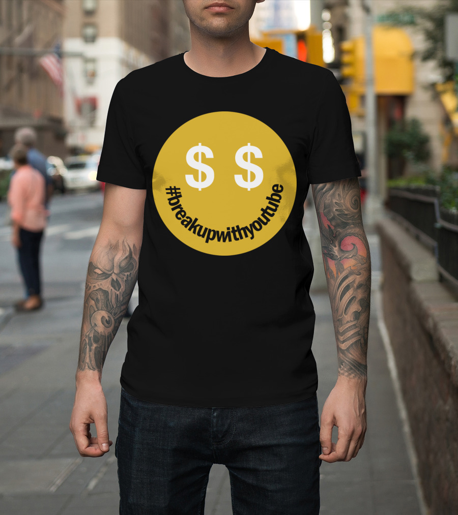breakupwithyoutube Dollar Sign Smiley T-Shirt
