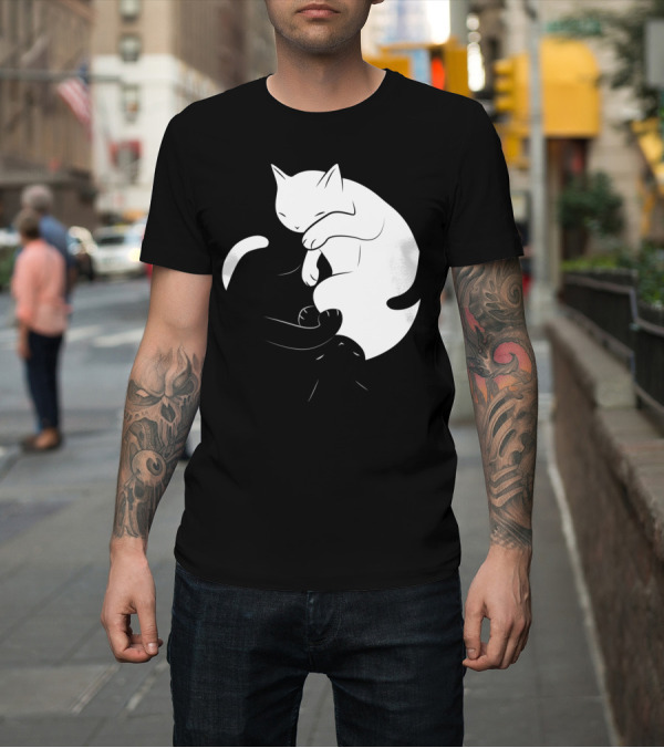 Shirt: Yin Yang Eternal Cat Lover Luv Cats T-Shirt Yin Yang Eternal Cat Lover Luv Cats T-Shirt