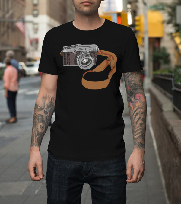 Shirt: Vintage Camera Drawing Isolated T Retro Strap T-Shirt Vintage Camera Drawing Isolated T Retro Strap T-Shirt