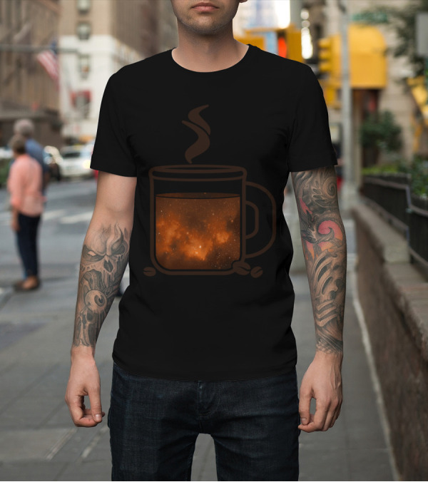 Shirt: Sleepless Nights Cosmic Coffee Cup T-Shirt Sleepless Nights Cosmic Coffee Cup T-Shirt