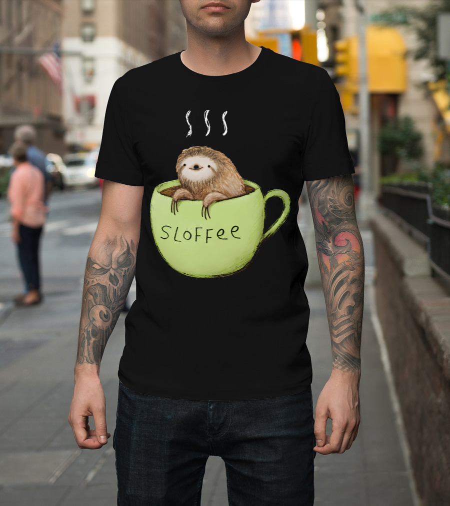 Sloffee Sloth in Coffee Cup with Steam T-Shirt