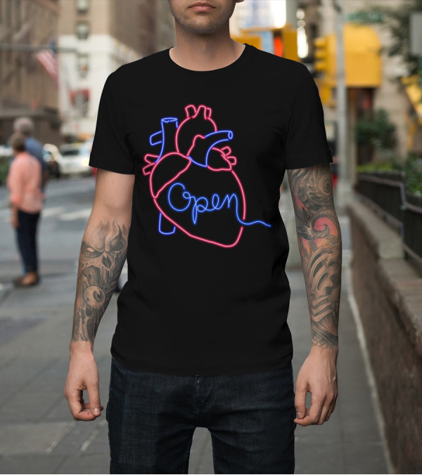 Shirt: Open Heart Neon Sketch T-Shirt Open Heart Neon Sketch T-Shirt