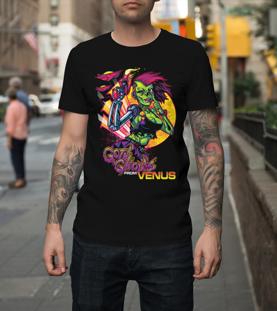 Goth Ghouls From Venus Retro Alien Cyberpunk Aesthetic T-Shirt
