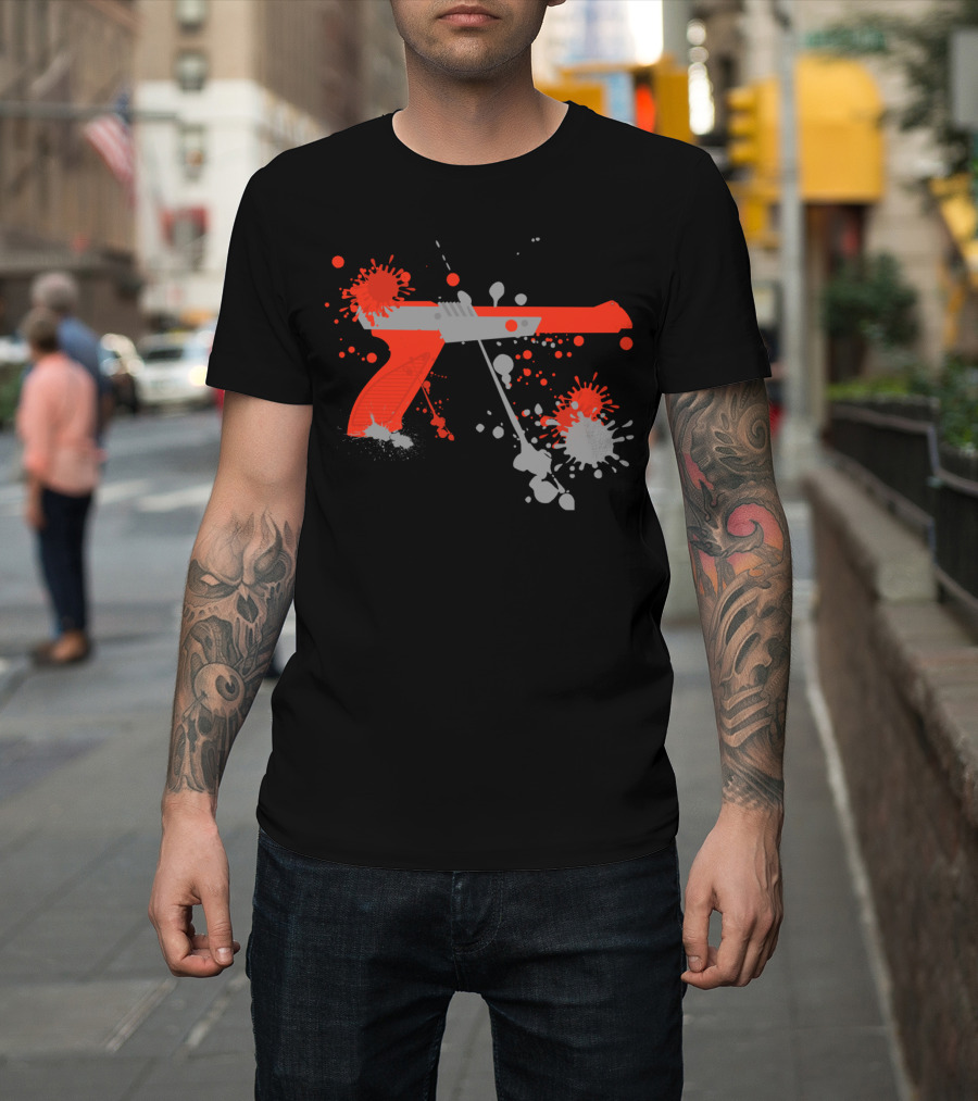 Controller Graffiti NES Zapper Splatter T-Shirt