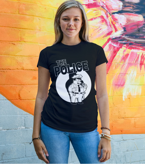 The Police Cartoon Character Eating Donut T-Shirt
