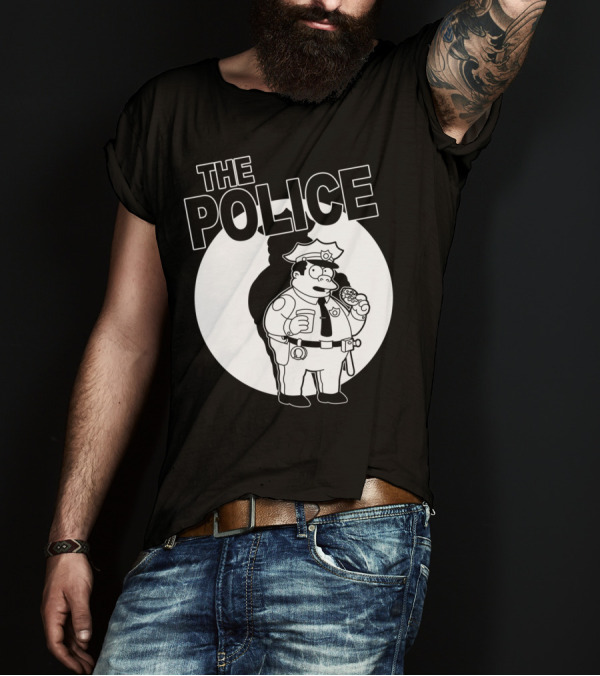 The Police Cartoon Character Eating Donut T-Shirt