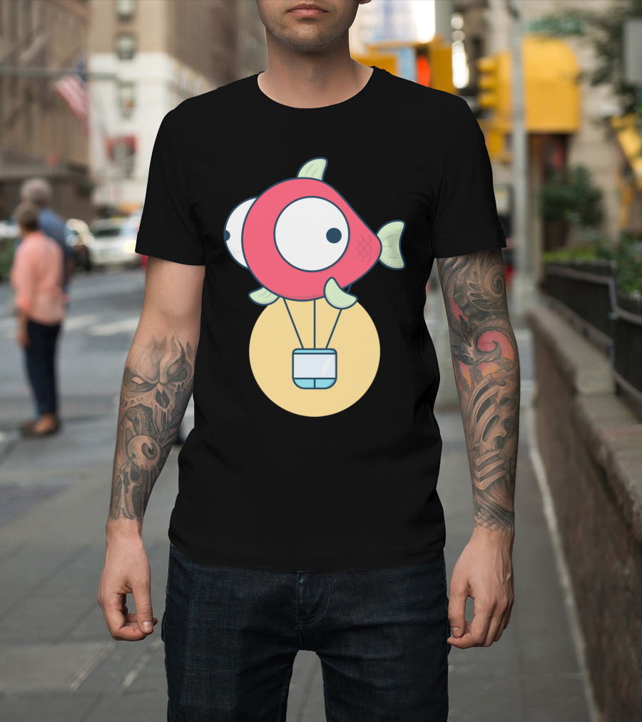 Fish Balloon Cartoon Hot Air Balloon Fish T-Shirt