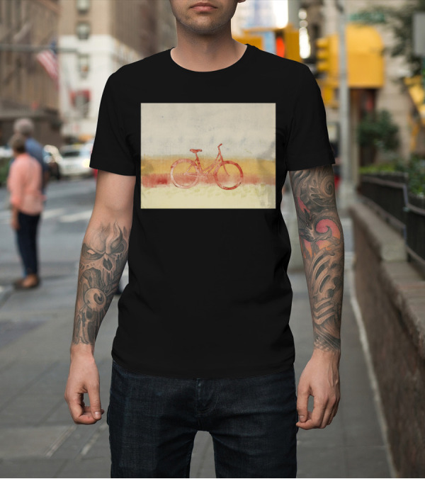 Shirt: Bicycle Watercolor Landscape T-Shirt Bicycle Watercolor Landscape T-Shirt