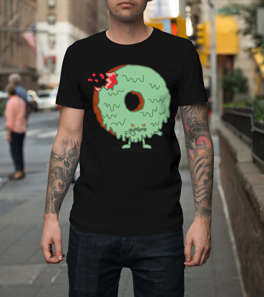 Zombie Doughnut Creepy Green Icing with Bite Marks T-Shirt