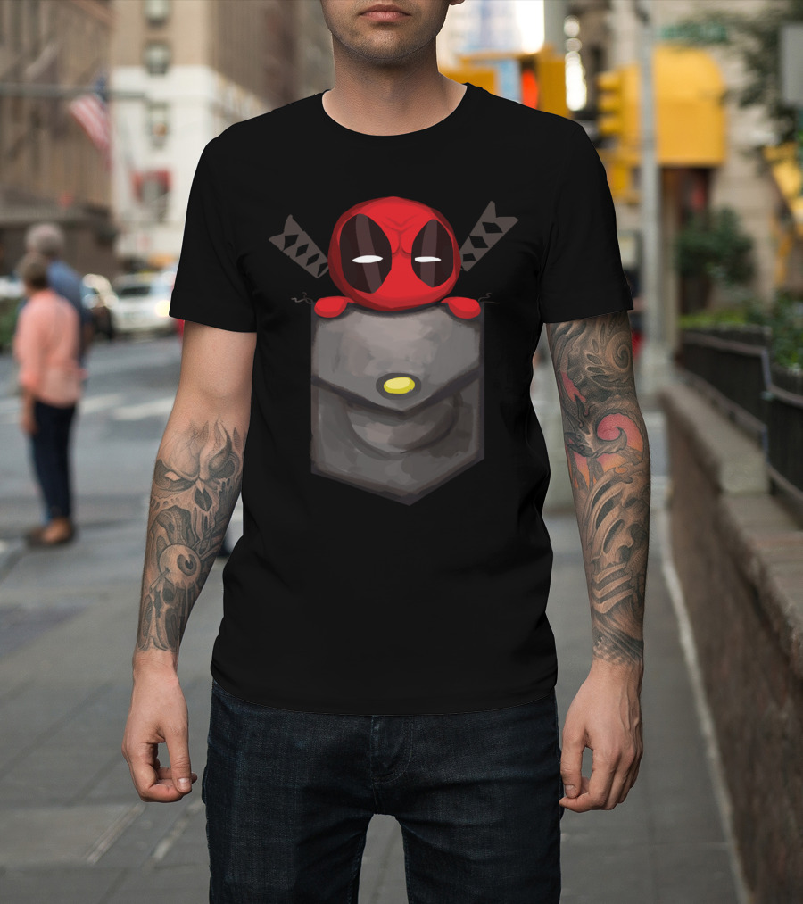 Deadpool Pocket Chibi with Katanas T-Shirt