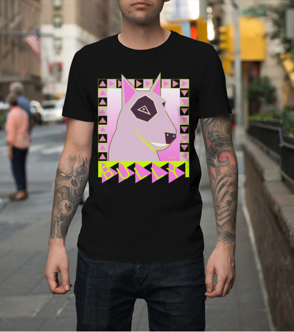 Shirt: BULLY DOG RETRO GEOMETRIC TRIANGLE T-Shirt BULLY DOG RETRO GEOMETRIC TRIANGLE T-Shirt