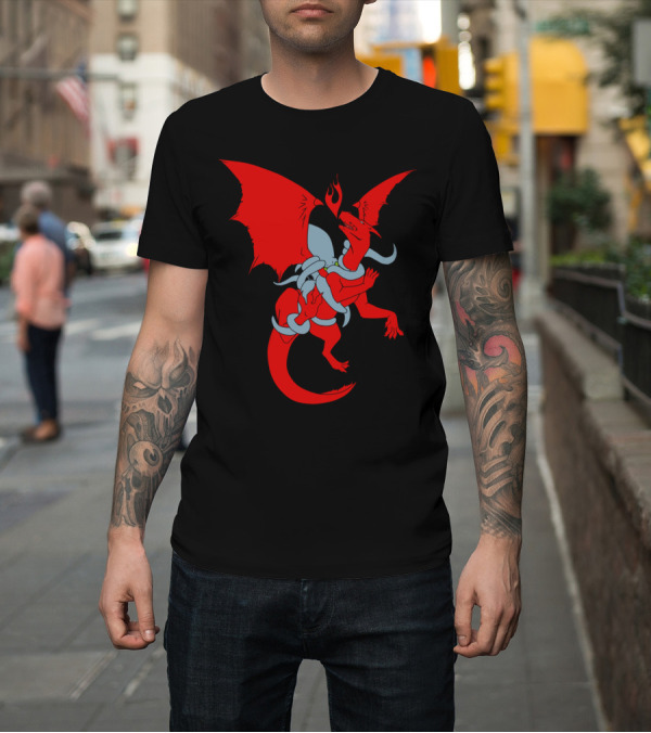 Shirt: Entroubadors Fire-Breathing Dragon with Tentacles T-Shirt Entroubadors Fire-Breathing Dragon with Tentacles T-Shirt
