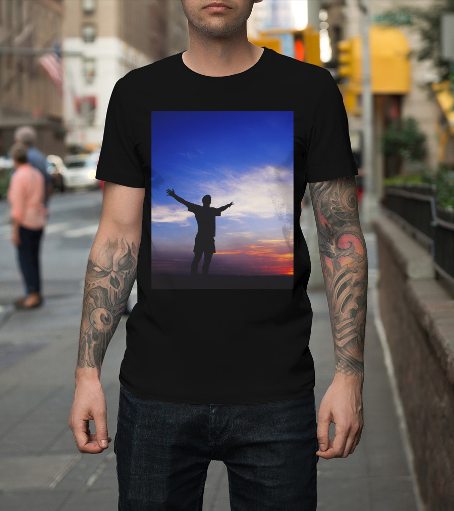 Sunset Happiness Silhouette Against Colorful Sky T-Shirt