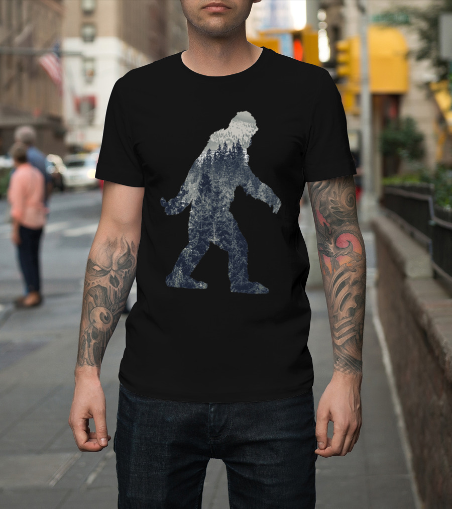Sasquatch in Winter Forest T-Shirt