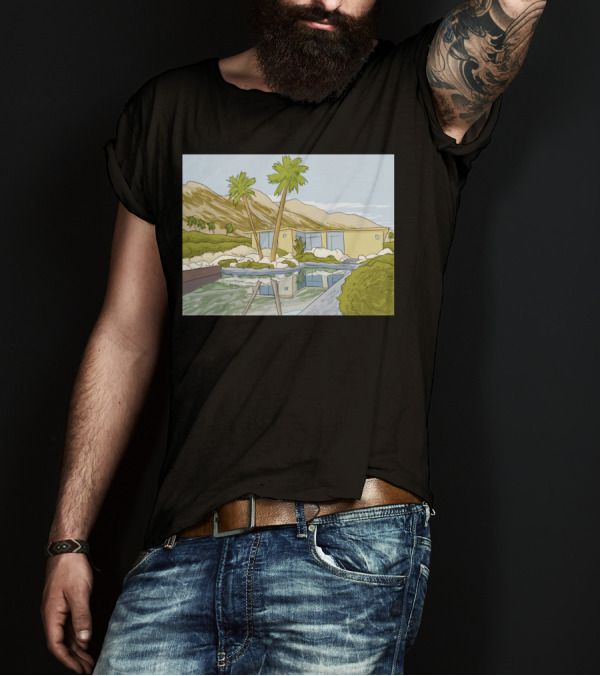 California Dreaming Oasis Palm Springs Architecture Retro Landscape T-Shirt