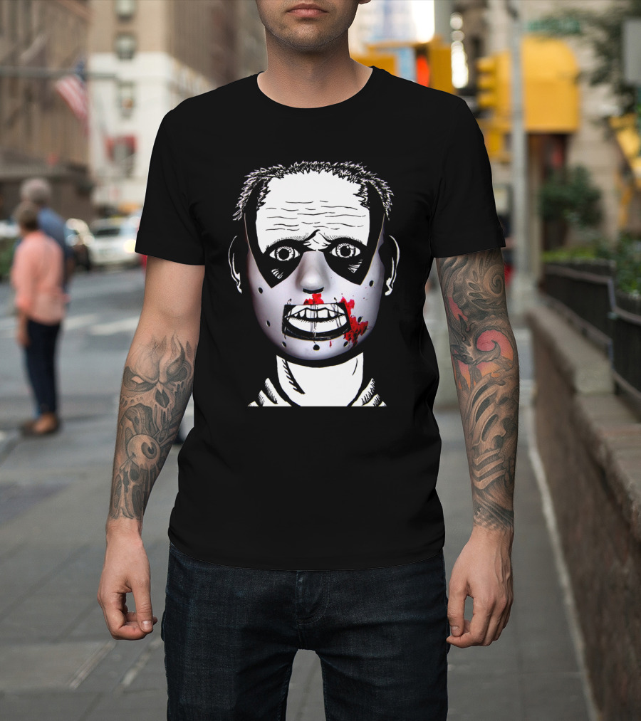 Man Eater Creepy Clown Face Blood Splatter T-Shirt