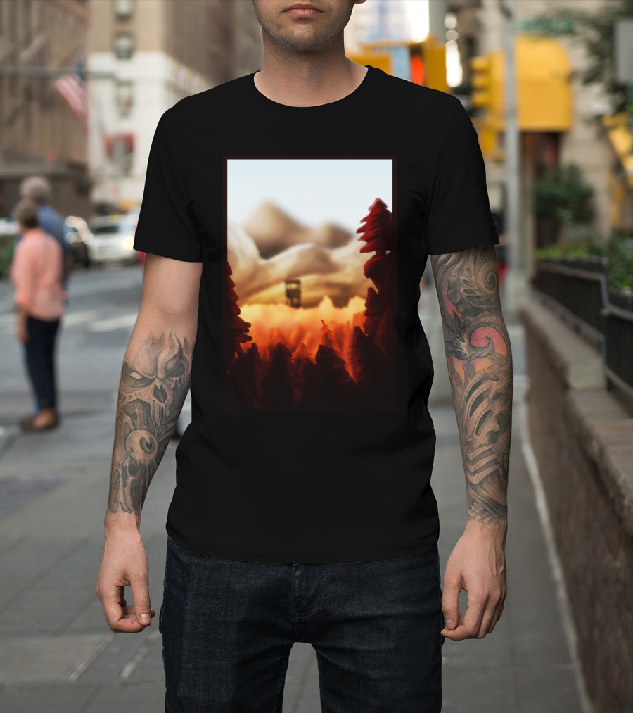 Fall Forest Scenic Mountain View Tower T-Shirt