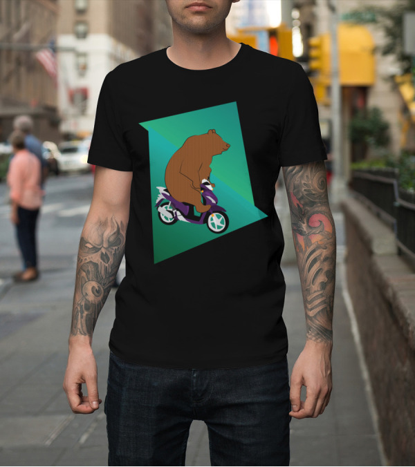 Shirt: BearrPed Scooter Riding Bear T-Shirt BearrPed Scooter Riding Bear T-Shirt