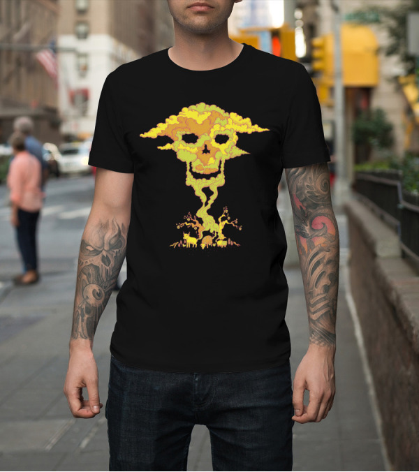 Shirt: Fatal Fart Cloud Skull Forest Animals T-Shirt Fatal Fart Cloud Skull Forest Animals T-Shirt