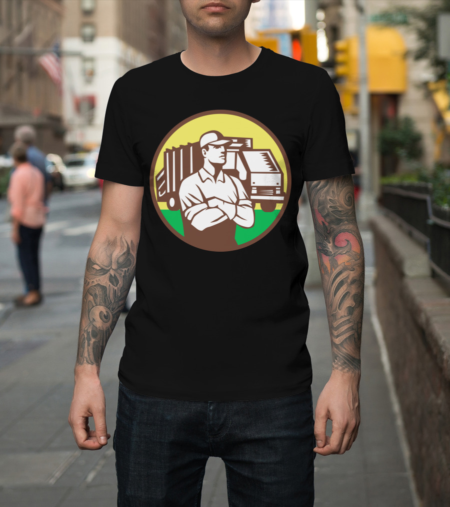 Garbage Collector Rubbish Truck Worker Circle T-Shirt