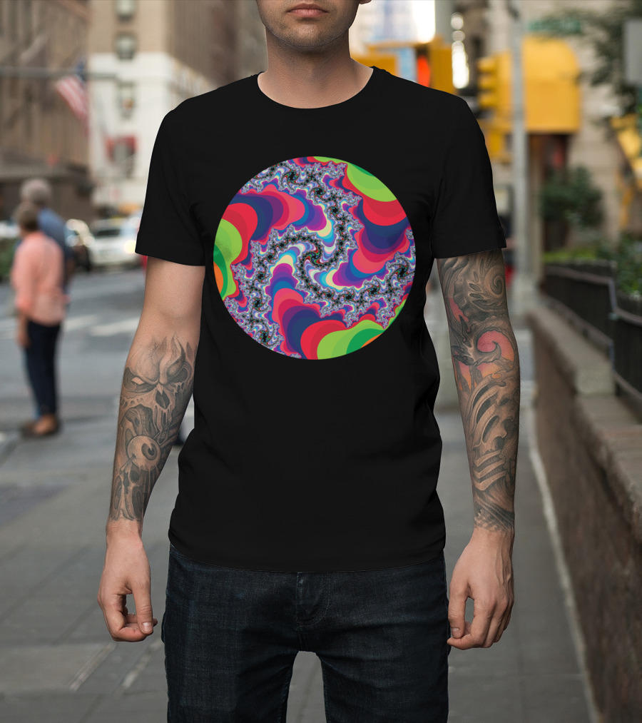 Mandelbrot Fractal Psychedelic Swirl T-Shirt