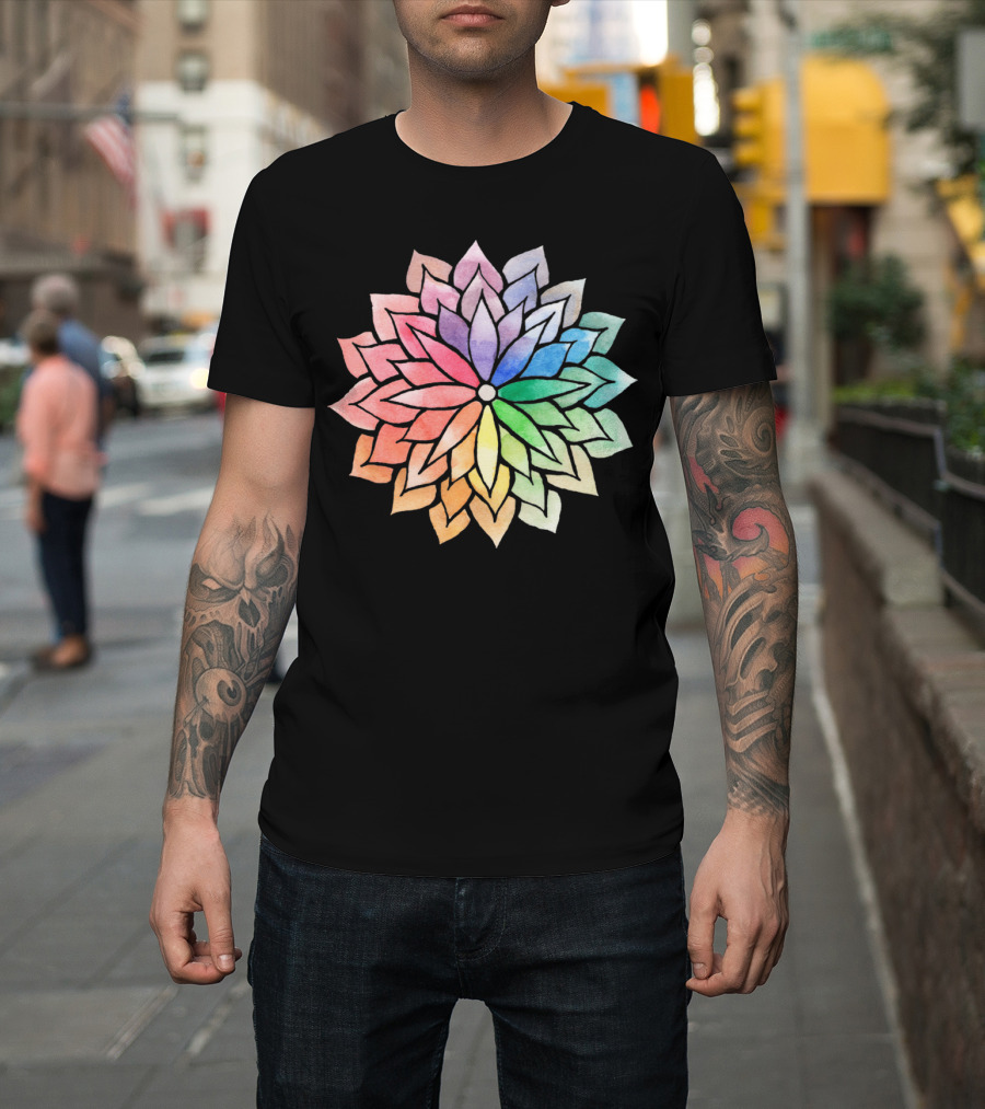 My Meditation Rainbow Mandala Flower T-Shirt