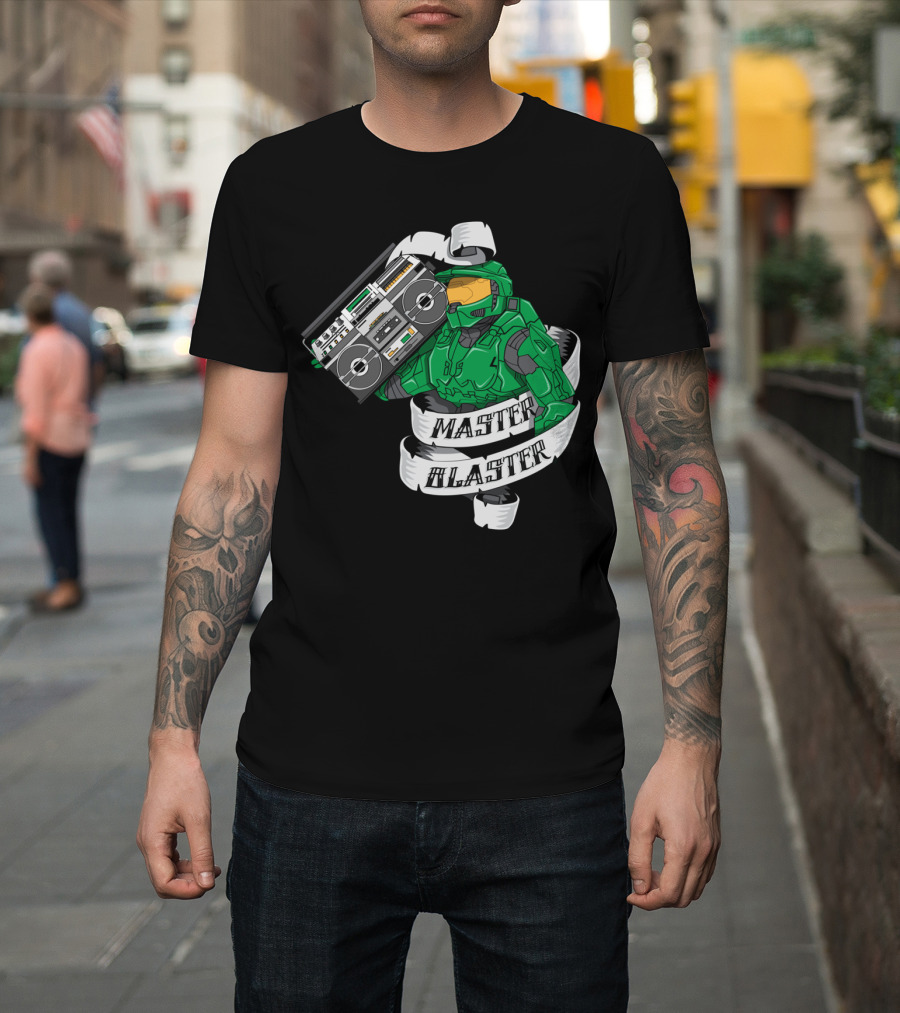 Master Blaster DJ Spartan Hero Boombox T-Shirt