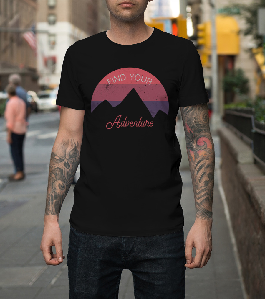 Find Your Adventure Mountain Sunset T-Shirt