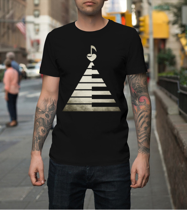 Shirt: Piano Music Heart Note Pyramid T-Shirt Piano Music Heart Note Pyramid T-Shirt