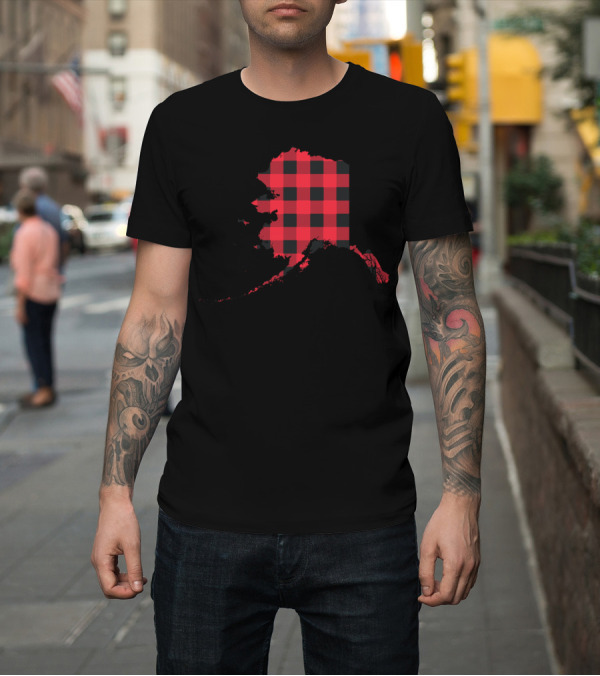 Shirt: Alaska Red and Black Buffalo Plaid Checkered T-Shirt Alaska Red and Black Buffalo Plaid Checkered T-Shirt