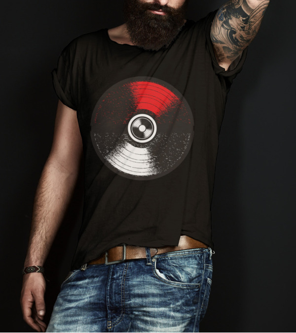 Pokeball Vinyl Record Mashup Poke Music Disc T-Shirt