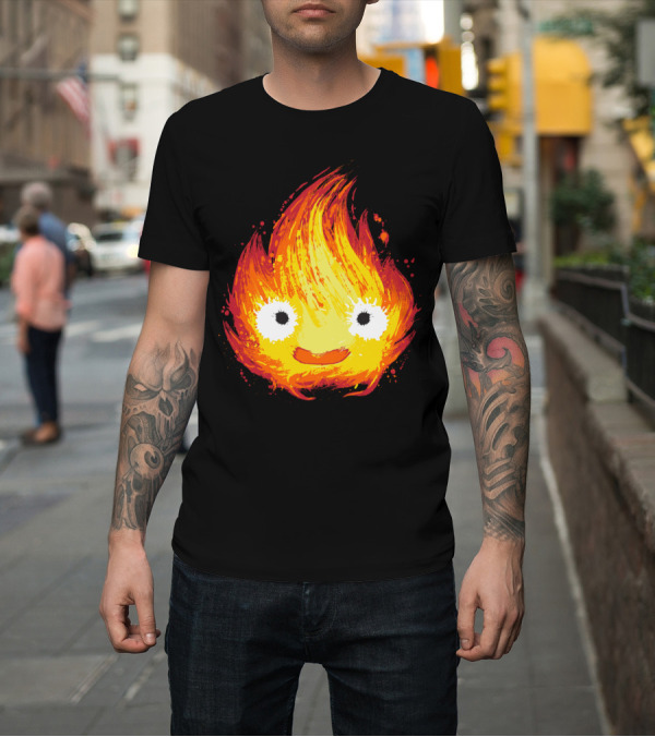 Shirt: Calcifer Howl's Moving Castle Fire Demon T-Shirt Calcifer Howl's Moving Castle Fire Demon T-Shirt