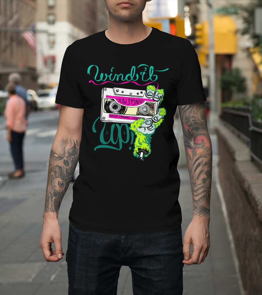 Wind It Up Jungle Mix Retro Monkey Stuff T-Shirt
