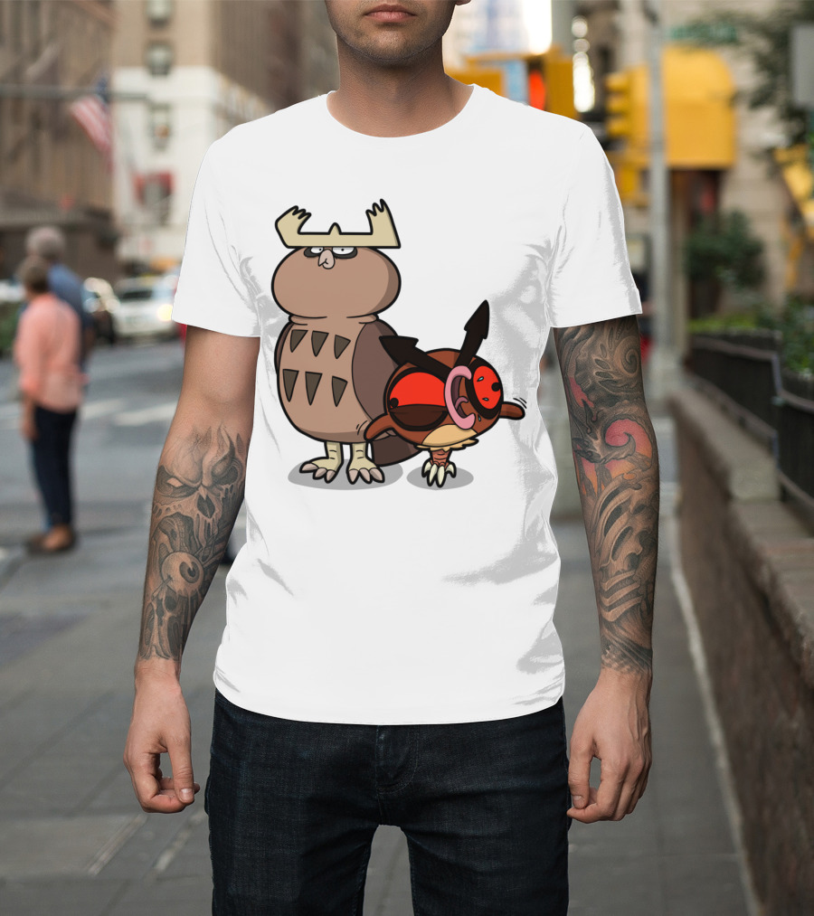 Owl Mess You Up Hoothoot and Angry Pokémon Fusion T-Shirt