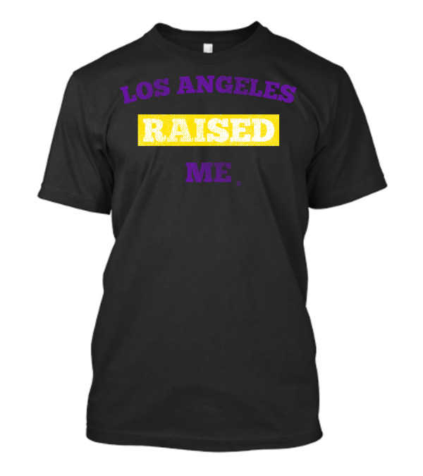 Los Angeles Raised Me City Of Angels Purple And Gold T-Shirt