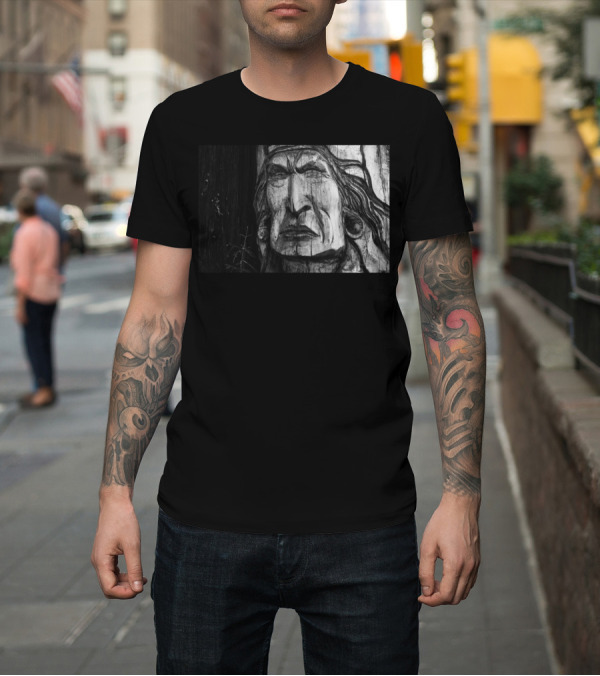 Shirt: Indian Head Native American Carved Face T-Shirt Indian Head Native American Carved Face T-Shirt