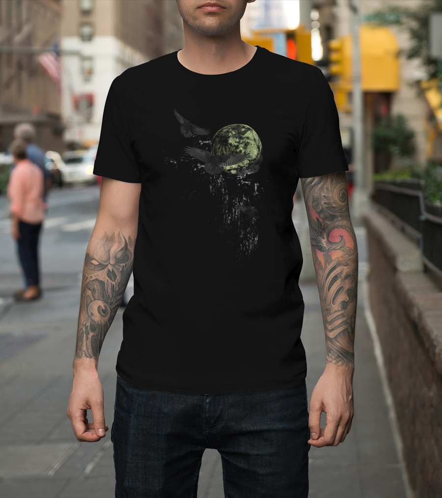 Murder In The Trees Forest Moon Ravens T-Shirt