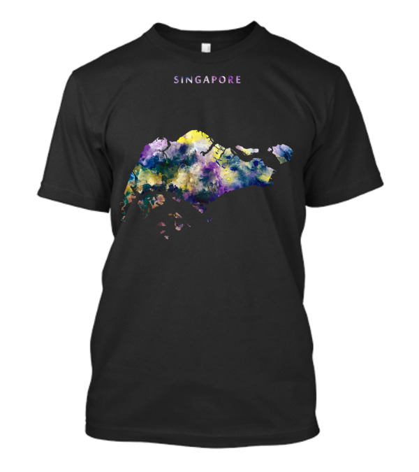 Singapore Watercolor Map T-Shirt