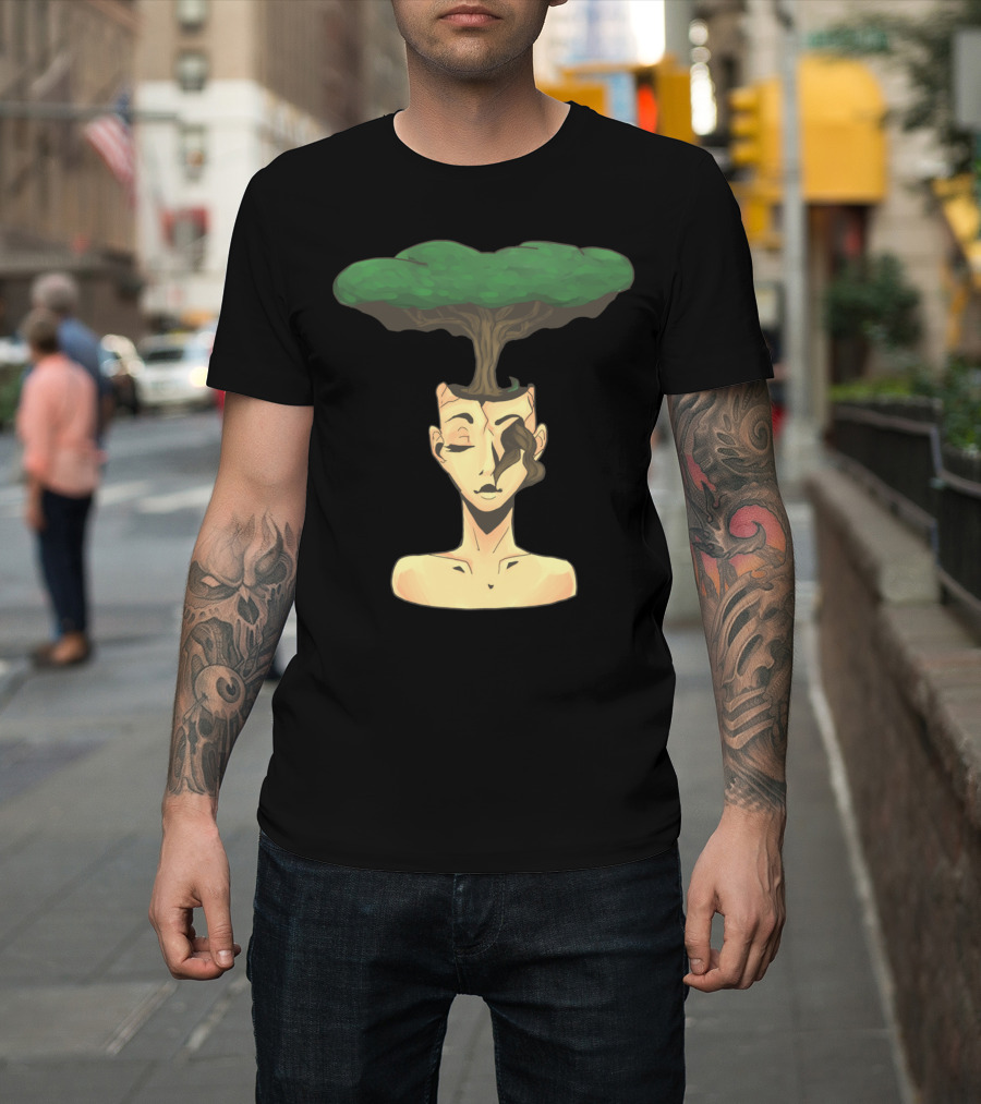 Tranquility and Mental Growth Tree Head T-Shirt