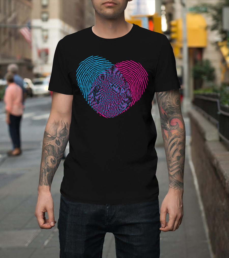 Love Heart Fingerprint Fusion T-Shirt