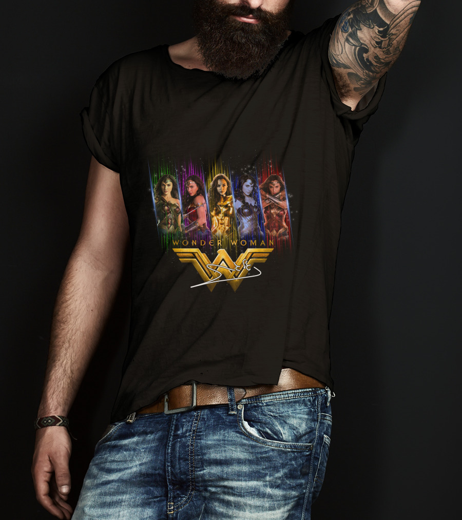 Wonder Woman Ww Logo Multicolor Signature T-Shirt